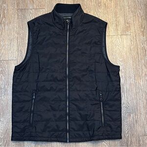 Banana Republic Men's Puffer Vest Black Full Zip Mock Neck Quilted | Size: M
